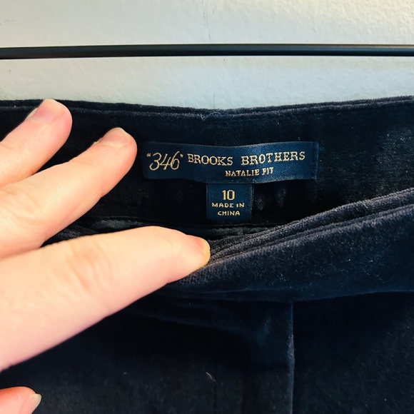 Brooks Brothers Natalie Fit Pants Womens Size 10 Navy Blue Velvet Workwear Job - Picture 4 of 9